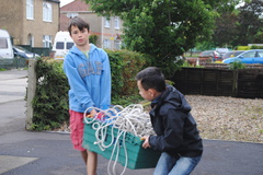 Scouts preparing for raft racing July '16